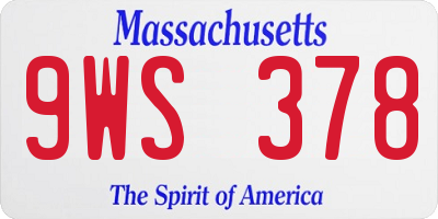 MA license plate 9WS378
