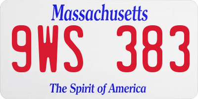 MA license plate 9WS383