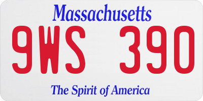 MA license plate 9WS390