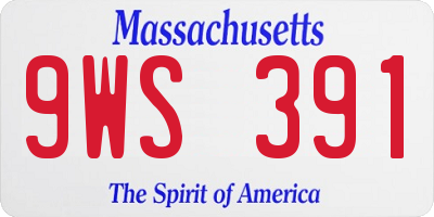 MA license plate 9WS391