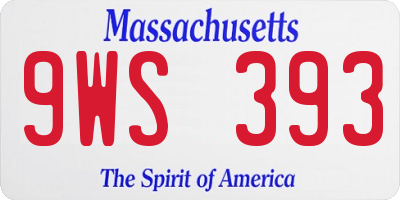 MA license plate 9WS393
