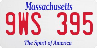 MA license plate 9WS395