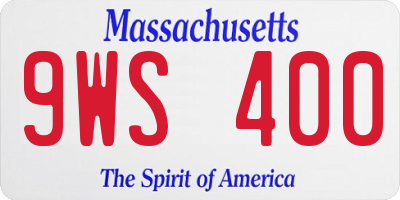 MA license plate 9WS400