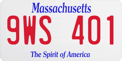MA license plate 9WS401
