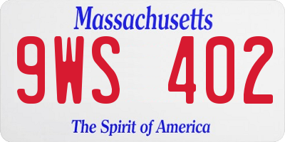 MA license plate 9WS402