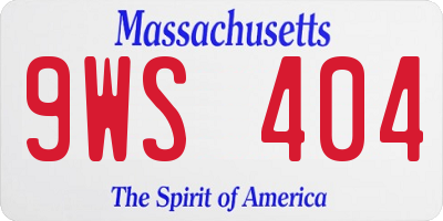 MA license plate 9WS404