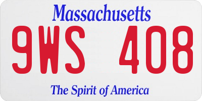 MA license plate 9WS408