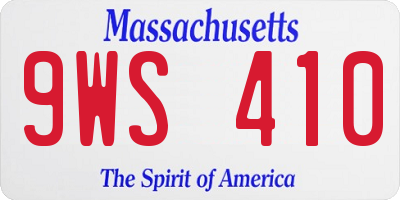 MA license plate 9WS410