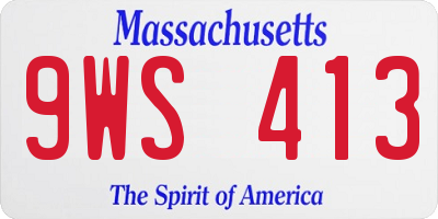 MA license plate 9WS413