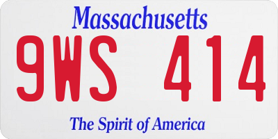 MA license plate 9WS414