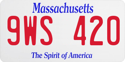 MA license plate 9WS420
