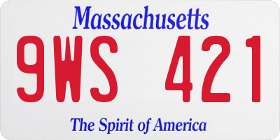 MA license plate 9WS421