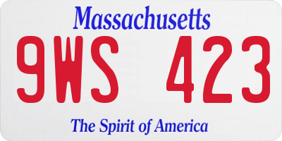 MA license plate 9WS423