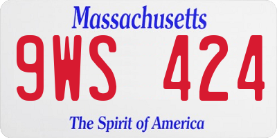 MA license plate 9WS424