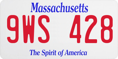 MA license plate 9WS428