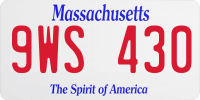 MA license plate 9WS430