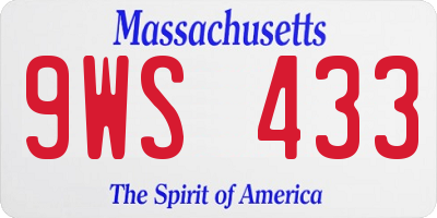MA license plate 9WS433