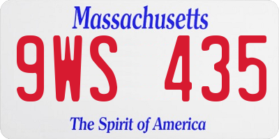 MA license plate 9WS435
