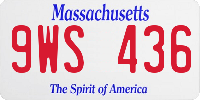 MA license plate 9WS436