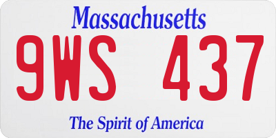 MA license plate 9WS437