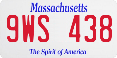 MA license plate 9WS438