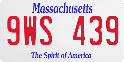 MA license plate 9WS439