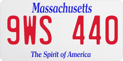 MA license plate 9WS440