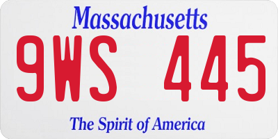 MA license plate 9WS445