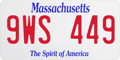 MA license plate 9WS449