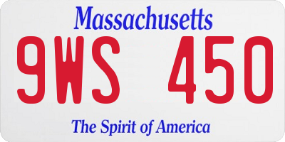 MA license plate 9WS450