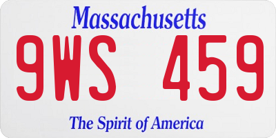 MA license plate 9WS459