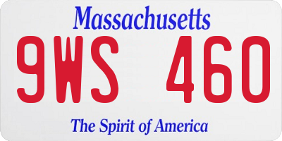 MA license plate 9WS460