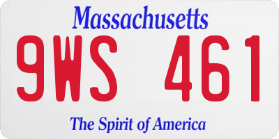 MA license plate 9WS461