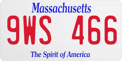 MA license plate 9WS466