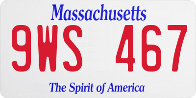 MA license plate 9WS467