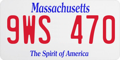 MA license plate 9WS470