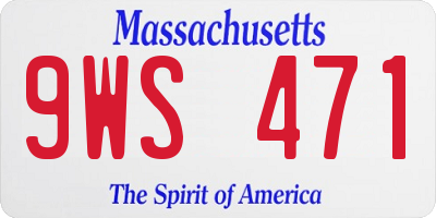 MA license plate 9WS471