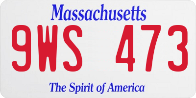 MA license plate 9WS473