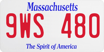 MA license plate 9WS480