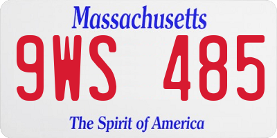 MA license plate 9WS485