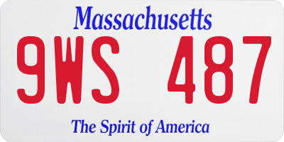 MA license plate 9WS487