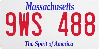 MA license plate 9WS488