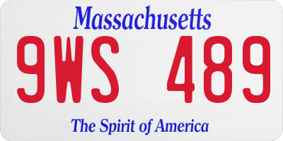 MA license plate 9WS489