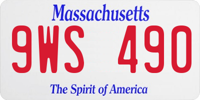 MA license plate 9WS490