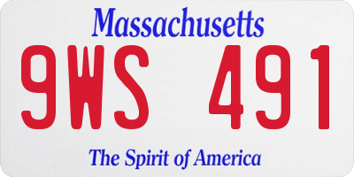 MA license plate 9WS491