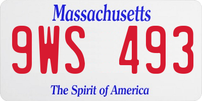 MA license plate 9WS493