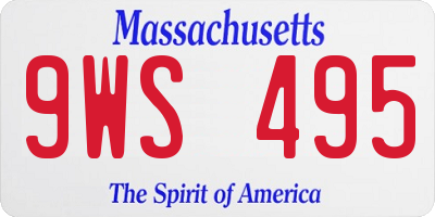 MA license plate 9WS495