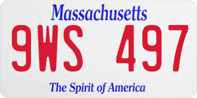 MA license plate 9WS497