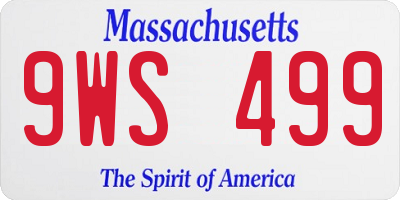 MA license plate 9WS499