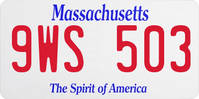 MA license plate 9WS503